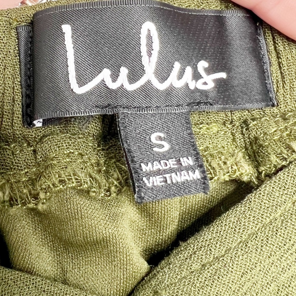 Lulus Womens Olive Green Crinkle Rayon Maxi Dress Backless Cutout Strappy Size S - Picture 7 of 8
